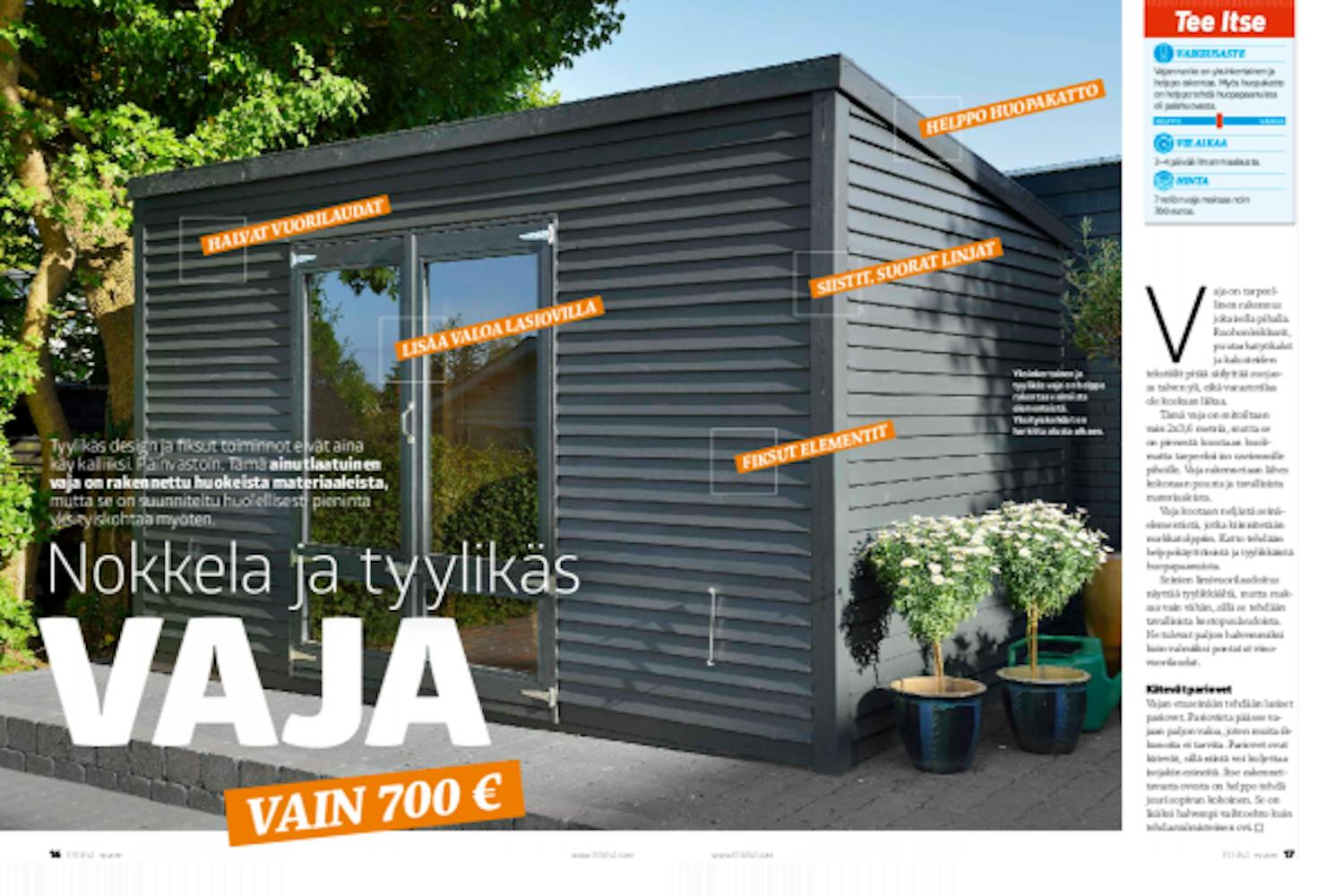 Rakenna pihavarasto Rakenna arkkitehdin suunnittelema pihavarasto